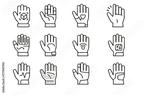 Interactive vector ar compatible glove haptic gesture reality emotion icon