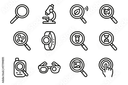 Icon analysis scanning vector interactive sensor lens bio laboratory observation