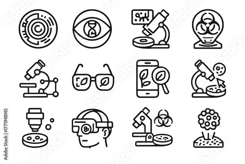 Vector icon bio futuristic smart observation nano portable high interactive tech holographic