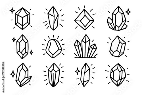 Icon icons radiant luminous vector abstract quartz crystal prism cluster transparent digital