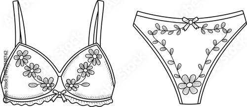 Ornate Blue and White Striped Canopy Toddler Bed or Daybed with Storage Drawers, Vintage Furniture Vector Illustration, cad drawing flat vector illustration.