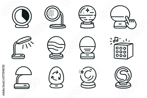 Smart holographic ambient mood icon light orb vector emotion futuristic intelligent lighting