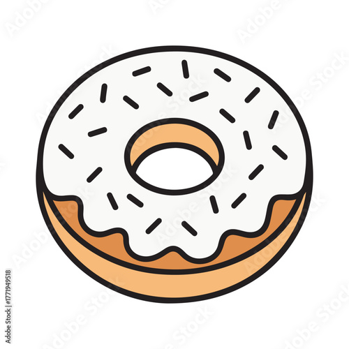 chocolate donut isolated on white background vector illustration