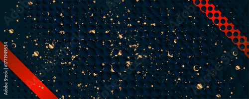 Abstract gold background luxury dark blue and golden line template premium vector