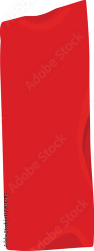 Red duct tape. Scotch glued stripe for repair packaging, adhesive sticker insulating patch crumpled strips sticky color paper plastic tapes, realistic nowaday vector illustration of sticker tape label