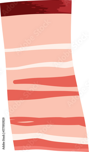 Cartoon meat product. Chicken, sausages and sausages. Steaks, pork bacon and ribs vector. Steak chicken, sausage and bacon, product ingredient illustration