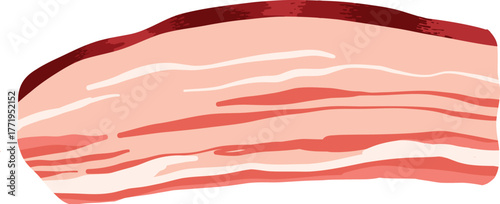 Cartoon meat product. Chicken, sausages and sausages. Steaks, pork bacon and ribs vector. Steak chicken, sausage and bacon, product ingredient illustration