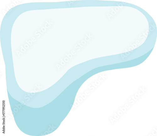 White snowy cape on white background, snowdrifts, Winter element, border frame snow decoration. cartoon flat decoration with snowflakes, icicles isolated illustration