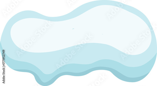 White snowy cape on white background, snowdrifts, Winter element, border frame snow decoration. cartoon flat decoration with snowflakes, icicles isolated illustration