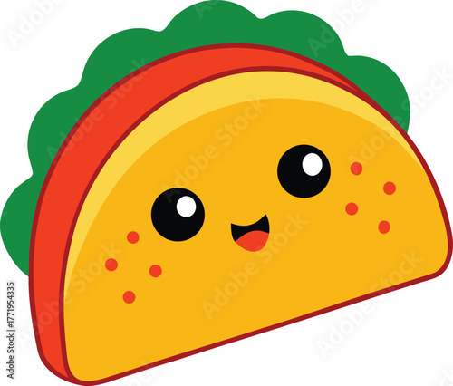 Adorable Cartoon Taco With Fun And Playful Expression Artwork Vector illustration  