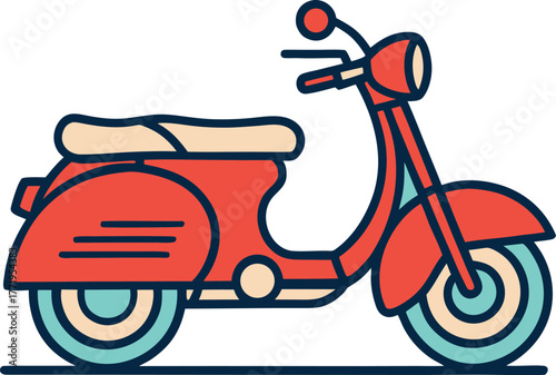 Classic Vintage Motorcycle In Minimal Line Sketch Artistic Design Vector illustration  