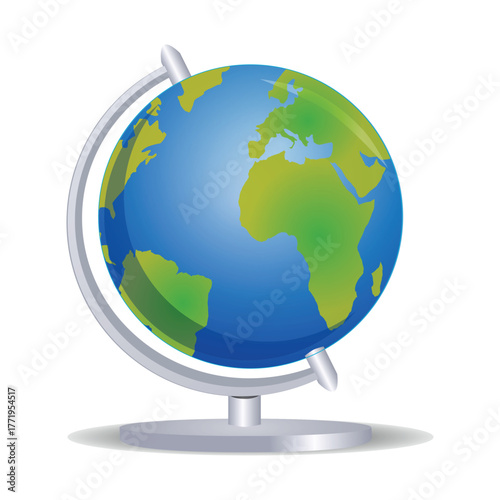 Colorful Earth Globe Illustration – Geography, Education, Travel & World Map Decor