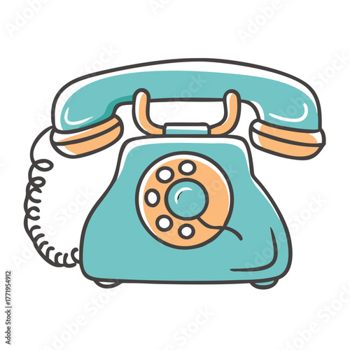 Vintage rotary telephone vector illustration scalable graphic icon