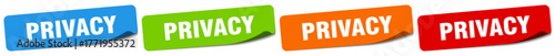 privacy sticker. privacy sticker set on white background