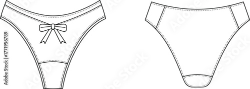 Sexy Fishnet Stockings with Garter Belt, Black Ruffle Lingerie and Pink Bows, Glamour Underwear Fashion Vector Illustration, cad drawing flat vector illustration.