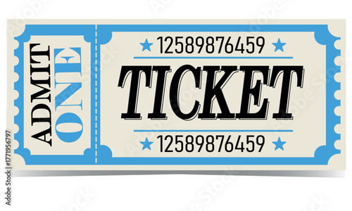 Vintage Coupon, ticket style, brown shades and retro font. The ticket template for printing, vector drawing on a transparent background. 
