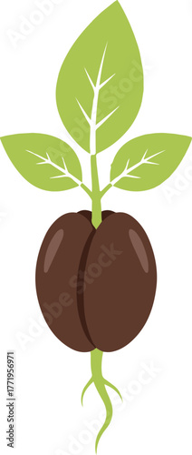 sprouting seed icon vector illustration