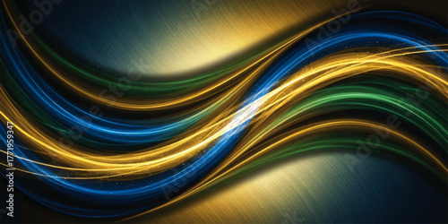 Dynamic blue wave design with flowing light lines, a futuristic abstract vector backdrop