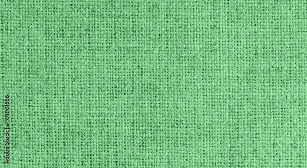 Fototapeta premium Seamless green woven jute fabric background texture
