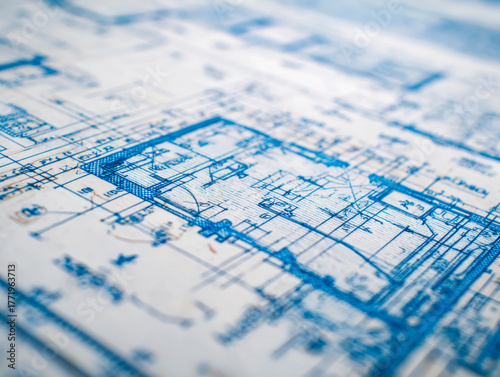 Detailed architectural blueprint for building design and construction planning
