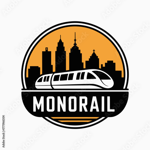 Wallpaper Mural Modern monorail transportation system against a city skyline Torontodigital.ca