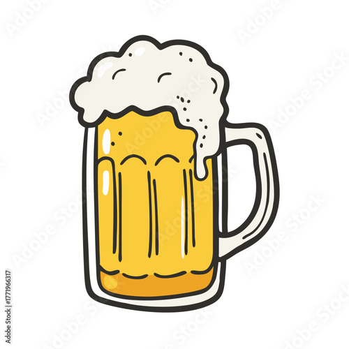 Vector illustration of a frothy beer mug icon