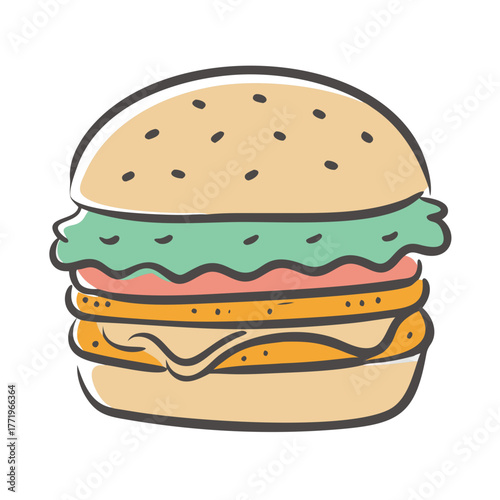 Delicious vector burger illustration scalable icon food graphic