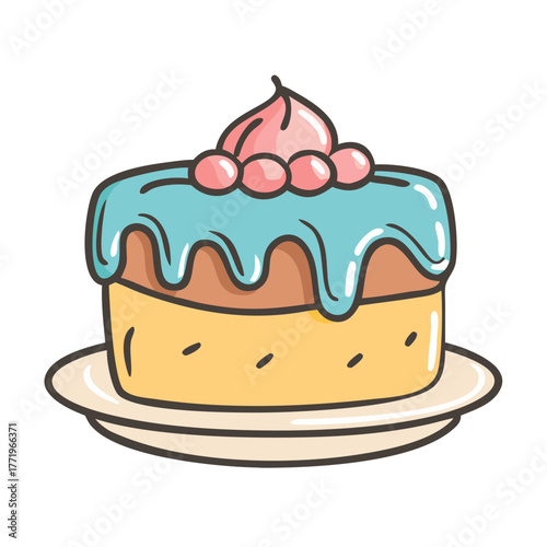 Delicious layered cake vector illustration sweet treat dessert icon