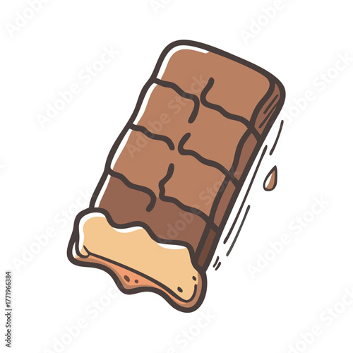 Delicious chocolate bar vector illustration sweet treat icon