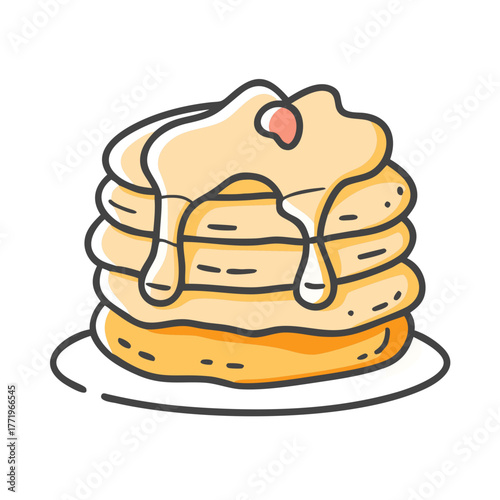 Delicious stack of pancakes vector illustration scalable food art