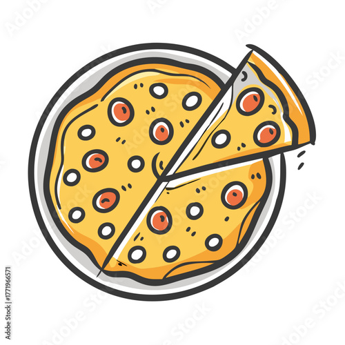 Delicious scalable vector pizza illustration for food graphics
