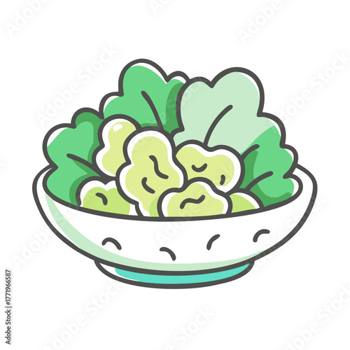 Fresh salad bowl vector illustration scalable healthy food icon