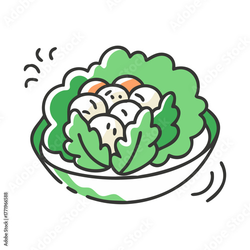 Hand-drawn salad vector illustration fresh healthy food icon