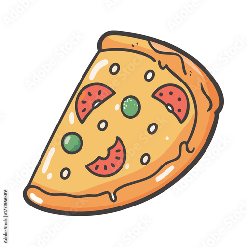 Delicious vector slice of pizza illustration scalable eps icon