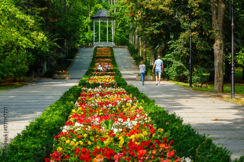 Park in resort town Polanica Zdroj, Poland