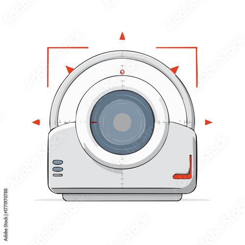 Camera viewfinder aiming with targeting reticle and abstract visual