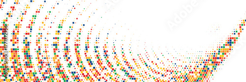 Multicolor halftone wave background with abstract dotted pattern, vibrant flowing motion design, creative geometric texture for modern digital visual art