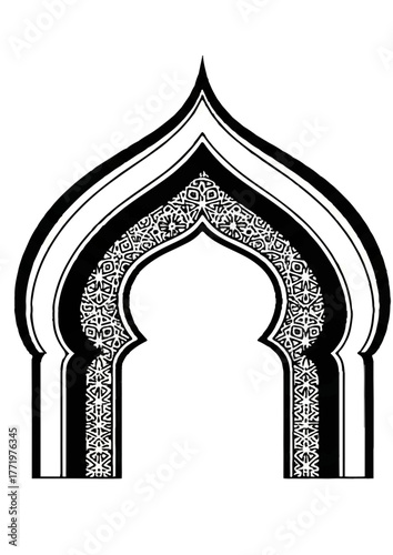Abstract Vector Composition Inspired by Islamic Mehrab Architecture