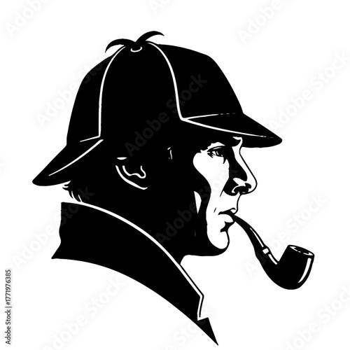 Sherlock Holmes Silhouette Illustration