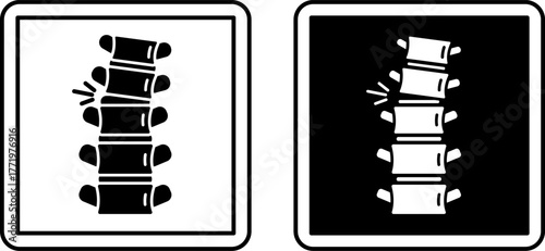 Rheumatology Sign. Black and White Vector Icons. Treatment of Joint, Bone, and Muscle Diseases. Hospital Department Sign