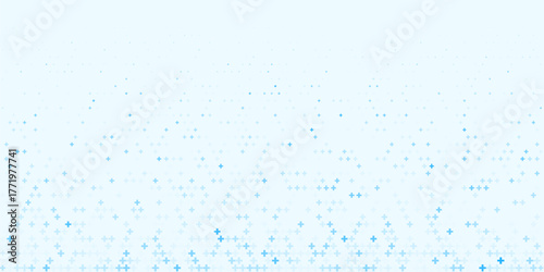 Medical blue plus pattern health tech abstract background. Hospital blue design cross pattern