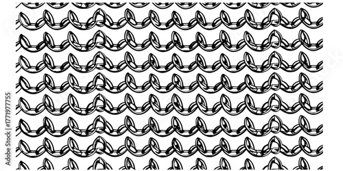 Medieval Armor Chain Link Seamless Pattern Flat Vector