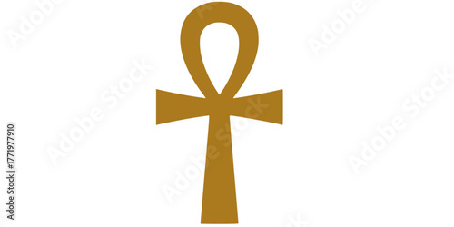 Egyptian Ankh Symbol Clean Modern Flat Vector Icon