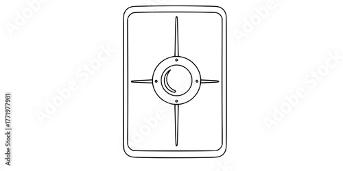 Roman Legionary Scutum Shield Minimalist Line Art Vector