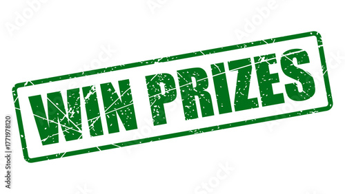Win prizes stamp with grunge texture