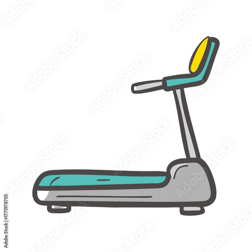Vector treadmill illustration for fitness and exercise graphics