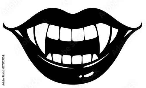 exy vampire smile with sharp fangs — open lips showing vampire teeth, Halloween night temptation