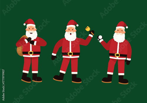 christmas santa claus character flat design illustration
