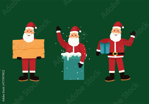 christmas santa claus character flat design illustration