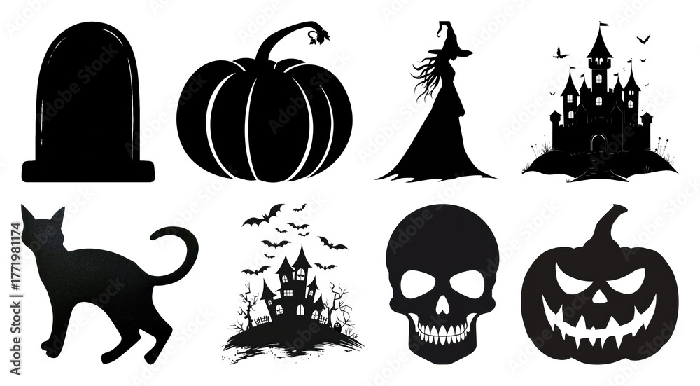 Obraz premium Spooky Halloween silhouette designs